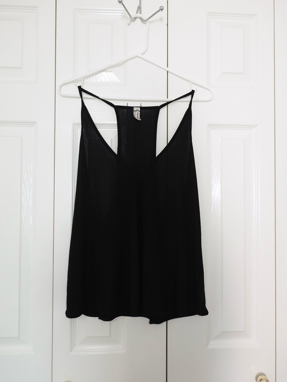 Free People Intimately Slinky Slink Black Racerback Tank Top - Small